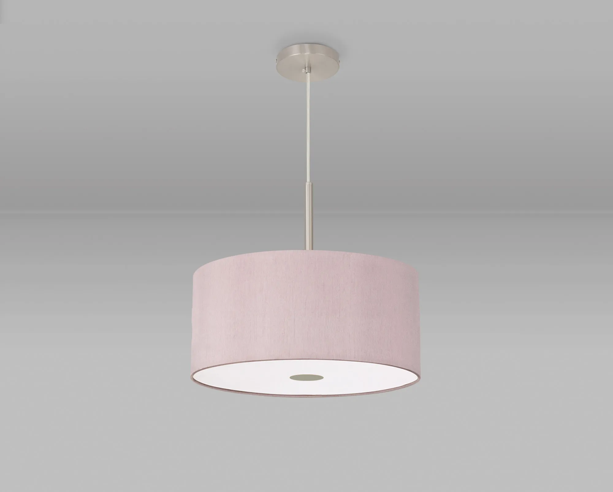 Baymont 40cm Pendant 1 Light Satin Nickel,, Frosted DiffuserTaupe/Halo Gold DK0297  Deco Baymont SN TA
